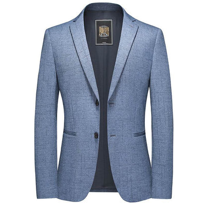 Buycenter Men's Light Blue Solid Color Jacket - Slim Fit Business Suit - Buy Center US