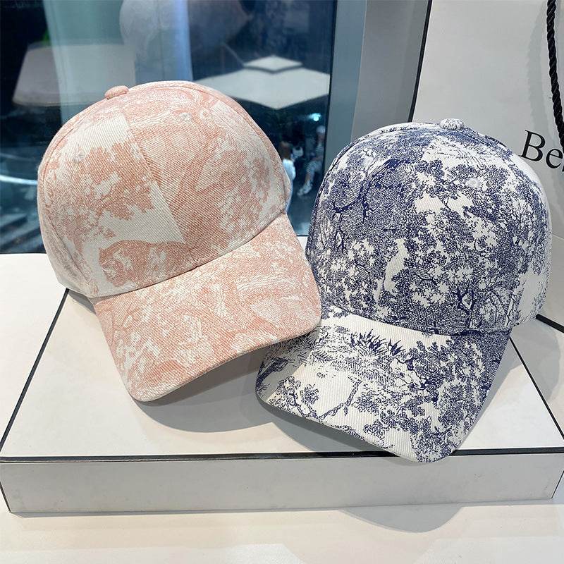 All-Matching Printed Peaked Cap - Adjustable Cotton Baseball Hat for Sun Protection - Buy Center US