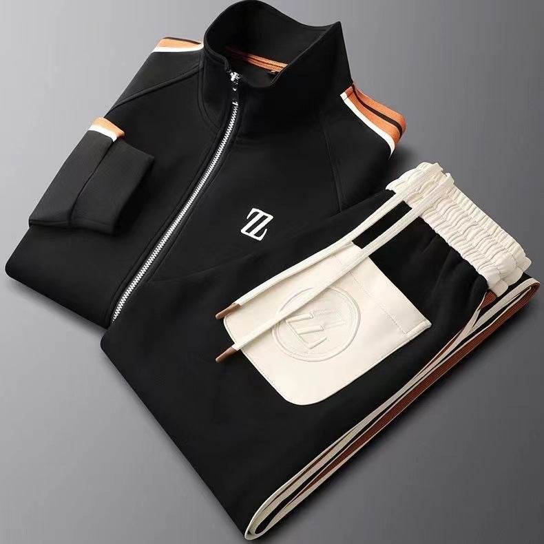 Buycenter Men's Casual Sports Suit - Stand Collar Long Sleeve Jacket - Buy Center US