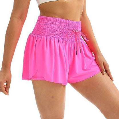 Women's High Waist Sports Shorts - Elegant Solid Colors, Casual Style - Buy Center US