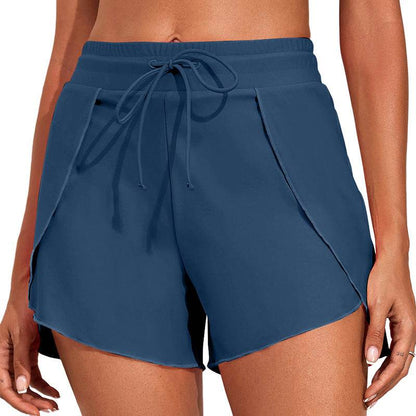 Quick-Drying Women’s High Waist Swimming Trunks - Solid Color Summer Style - Buy Center US