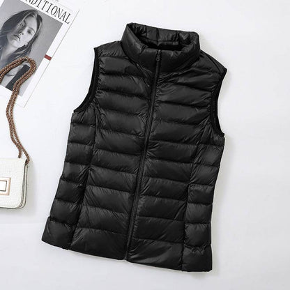 Buycenter Men's & Women's Lightweight Vest Coat - Stand Collar, Zipper Pockets - Buy Center US