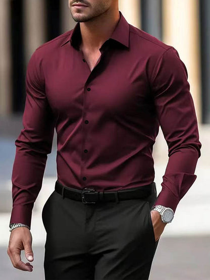Buycenter Men's Slim Fit Long Sleeve Shirt - Stylish Business Casual Wear - Buy Center US