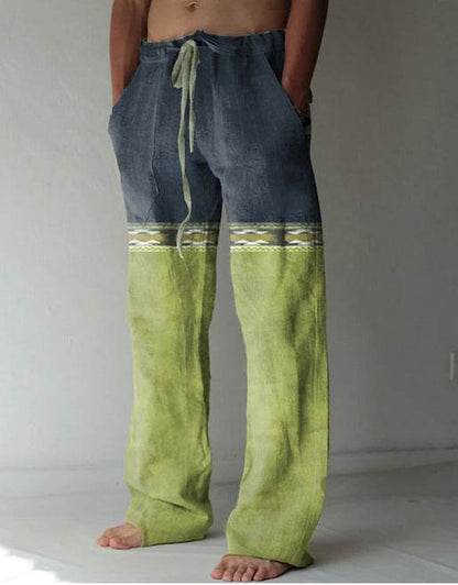 Men's Loose Casual Linen Pants - Printed, Comfortable, Available in Sizes S-6XL - Buy Center US