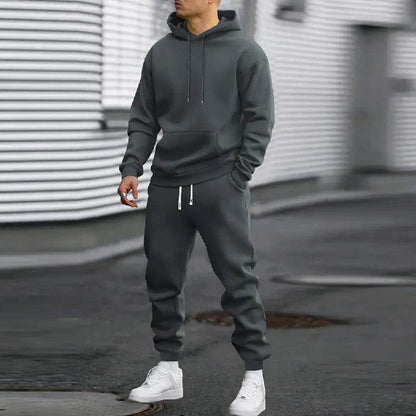 Buycenter Men's Casual Sports Suit - Hoodie & Gridles Pants Set - Buy Center US