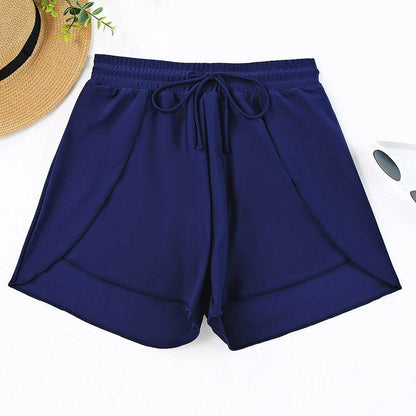 Quick-Drying Women’s High Waist Swimming Trunks - Solid Color Summer Style - Buy Center US