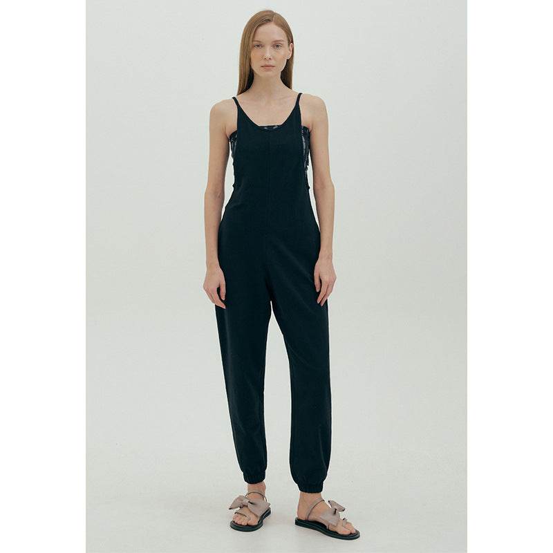 Fashion One-Piece Yoga Pants - Back Strap Solid Color for Fitness - Buy Center US