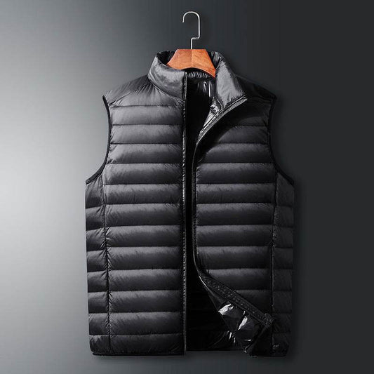Buycenter Men's & Women's Lightweight Vest Coat - Stand Collar, Zipper Pockets - Buy Center US