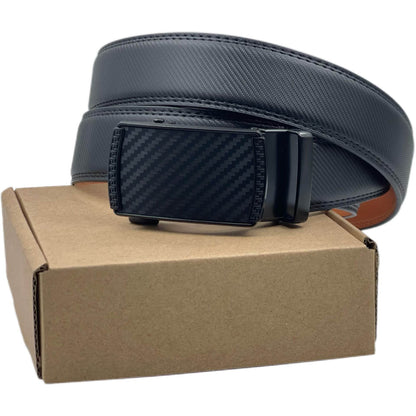 Buycenter Men's Leather Belt - Versatile Cowhide Automatic Buckle, Black - Buy Center US