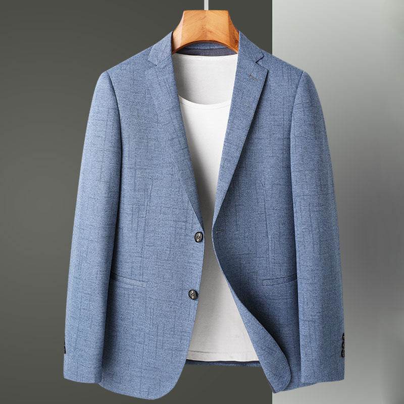 Buycenter Men's Light Blue Solid Color Jacket - Slim Fit Business Suit - Buy Center US