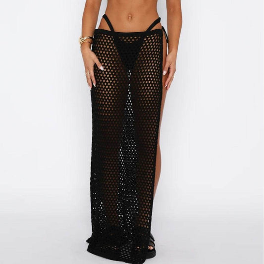 Women's High Slit Skirt - Beach Sun Protection & Hollow Out Design - Buy Center US