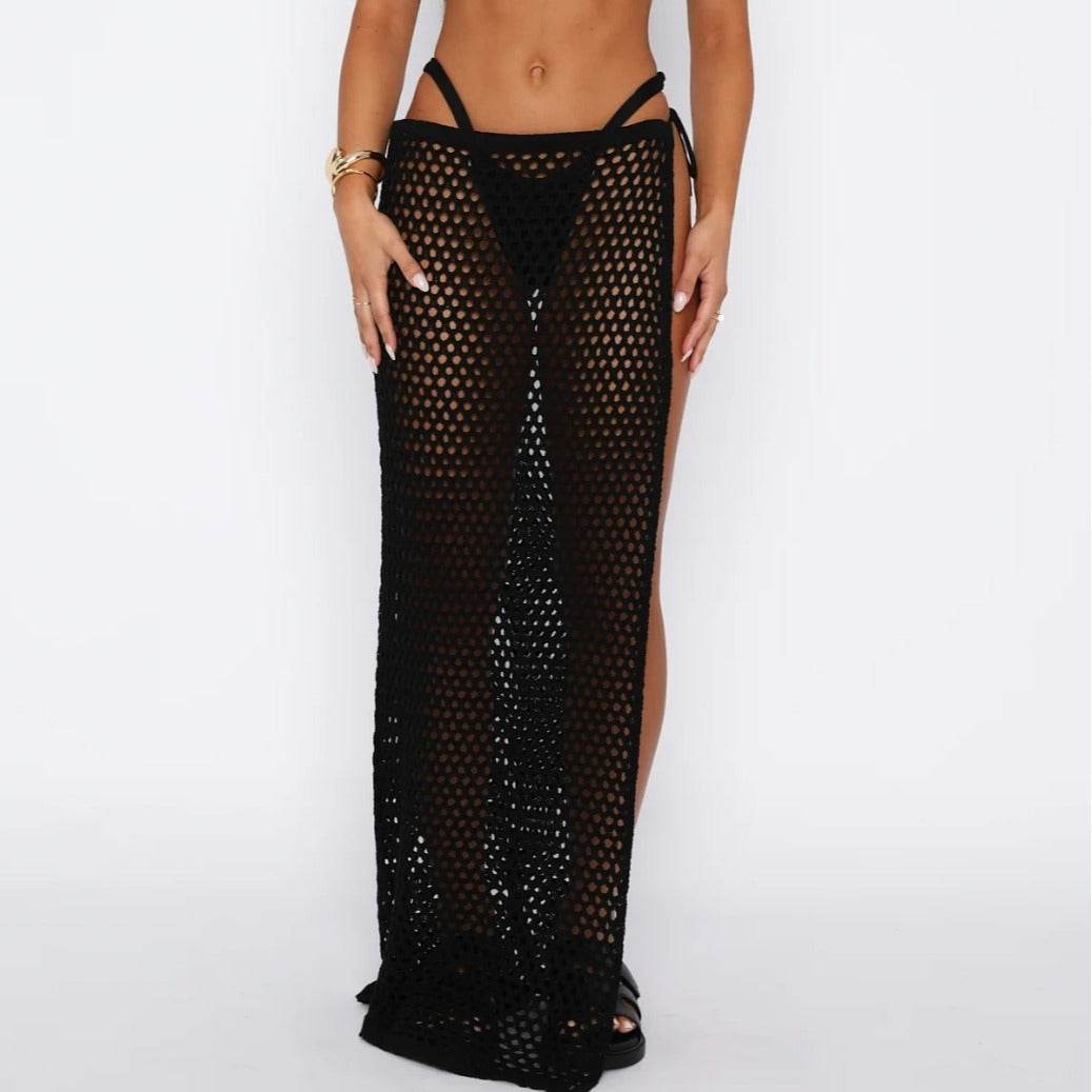 Women's High Slit Skirt - Beach Sun Protection & Hollow Out Design - Buy Center US