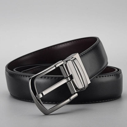 Buycenter Men's Leather Business Belt - Pin Buckle, Stylish Rotation Design - Buy Center US