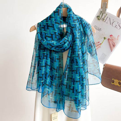 Women's Long Printed Anti-DDoS Scarf - Stylish & Ethnic Design - Buy Center US