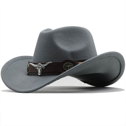 Fashion Woolen Western Denim Top Hat - Sun Protection, Multiple Colors - Buy Center US