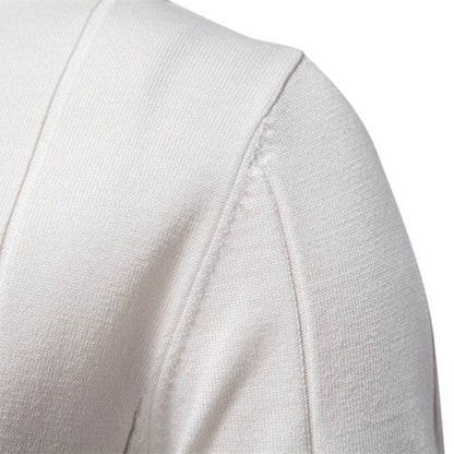 Men's Business Casual Woolen Polo Shirt – Stylish Zipper Detail, Multiple Colors - Buy Center US
