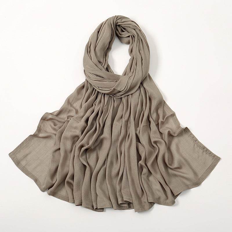Lightweight Solid Color Rayon Scarf - Breathable & Versatile for Summer - Buy Center US
