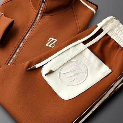 Buycenter Men's Casual Sports Suit - Stand Collar Long Sleeve Jacket - Buy Center US