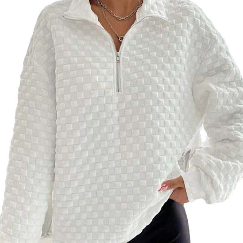 Women's Long Sleeve Zipper Sweater - Cozy Autumn & Winter Knit Styles - Buy Center US
