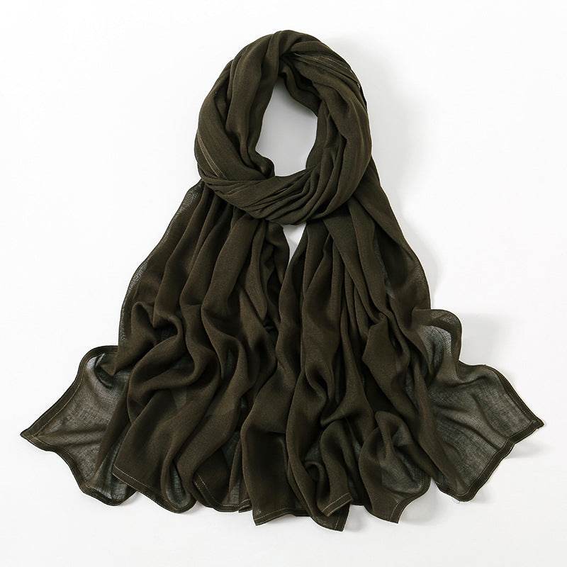 Lightweight Solid Color Rayon Scarf - Breathable & Versatile for Summer - Buy Center US