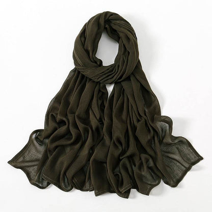 Lightweight Solid Color Rayon Scarf - Breathable & Versatile for Summer - Buy Center US