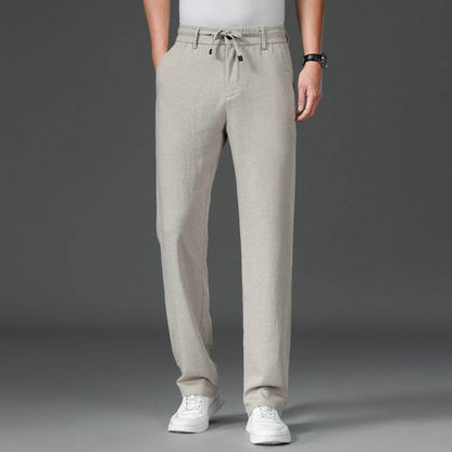 Summer Breathable Loose Straight Pants - Cotton Linen Tencel Blend - Buy Center US