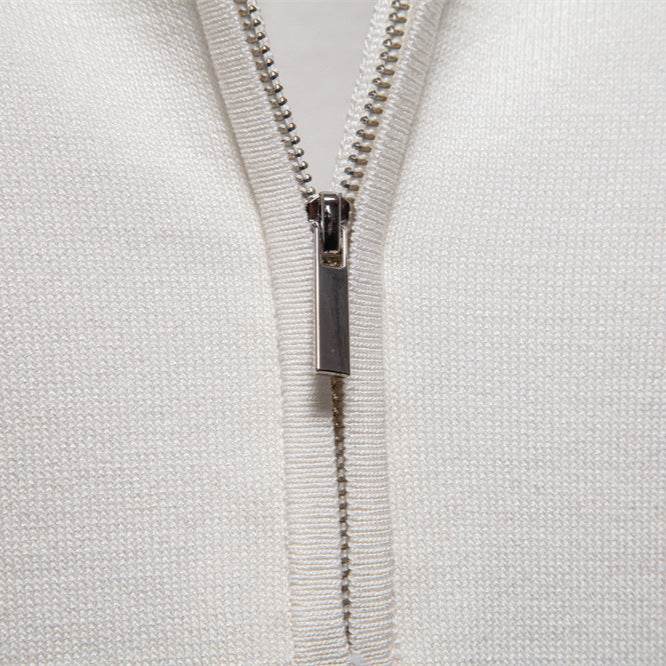 Men's Business Casual Woolen Polo Shirt – Stylish Zipper Detail, Multiple Colors - Buy Center US