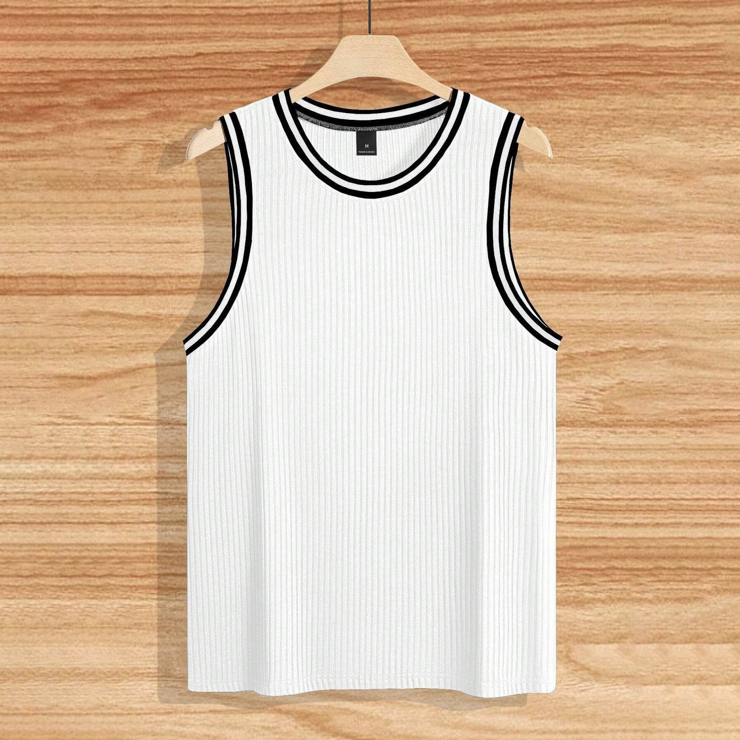 Knitted Vertical Stripes Fitness Vest - Slim-Fitting Sports Apparel - Buy Center US