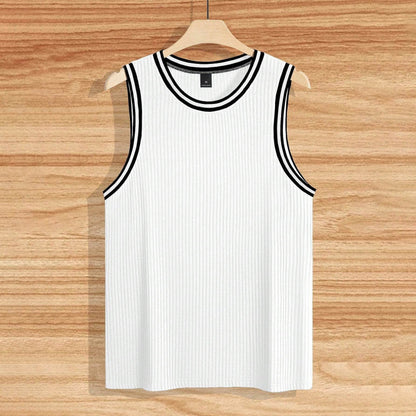 Knitted Vertical Stripes Fitness Vest - Slim-Fitting Sports Apparel - Buy Center US