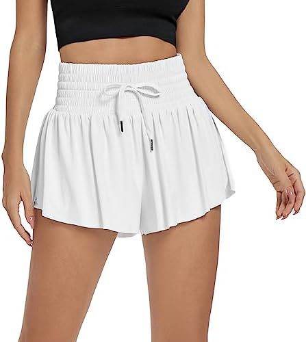 Women's High Waist Sports Shorts - Elegant Solid Colors, Casual Style - Buy Center US