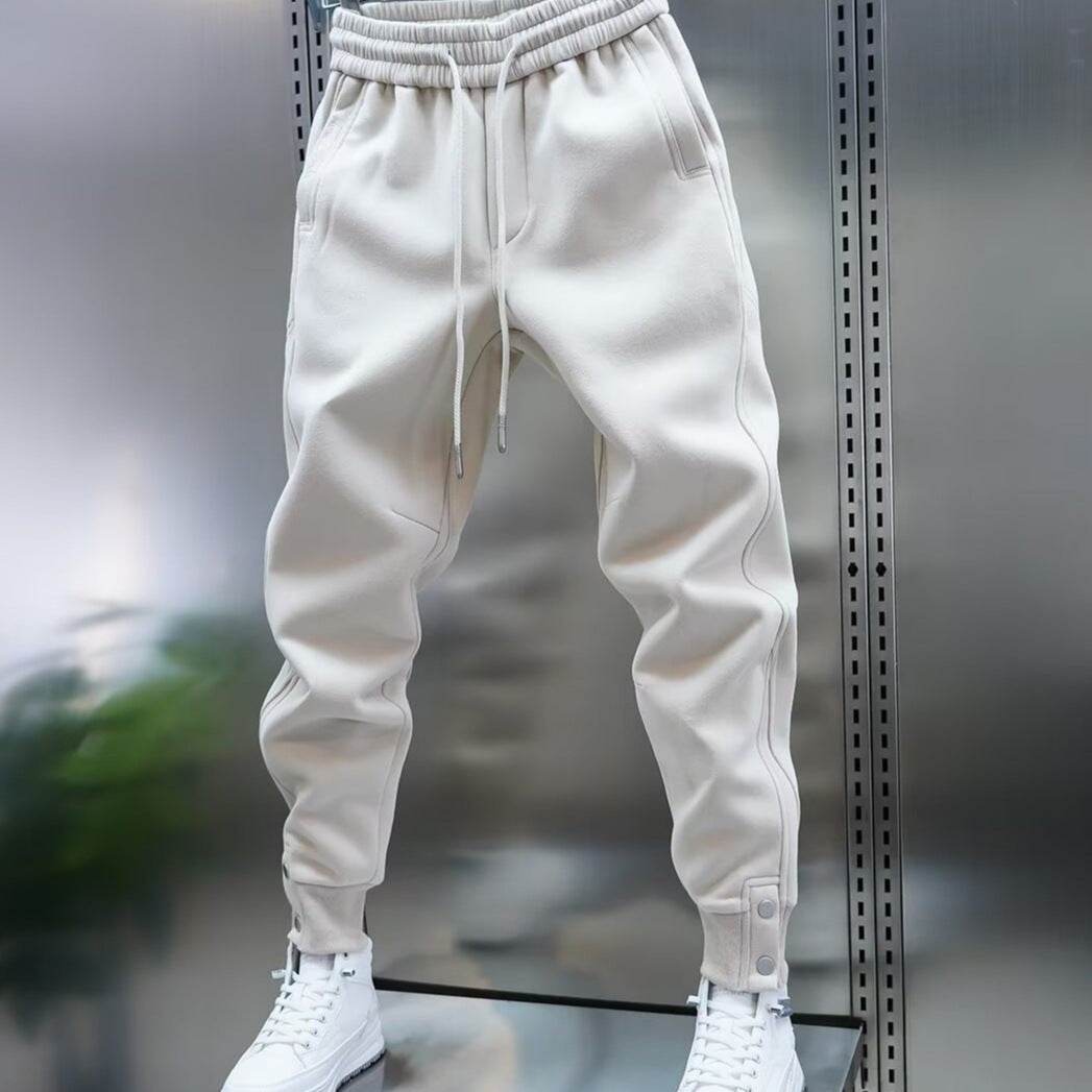 Men's All-Matching Ankle Banded Slacks - Casual Solid Color Pants - Buy Center US