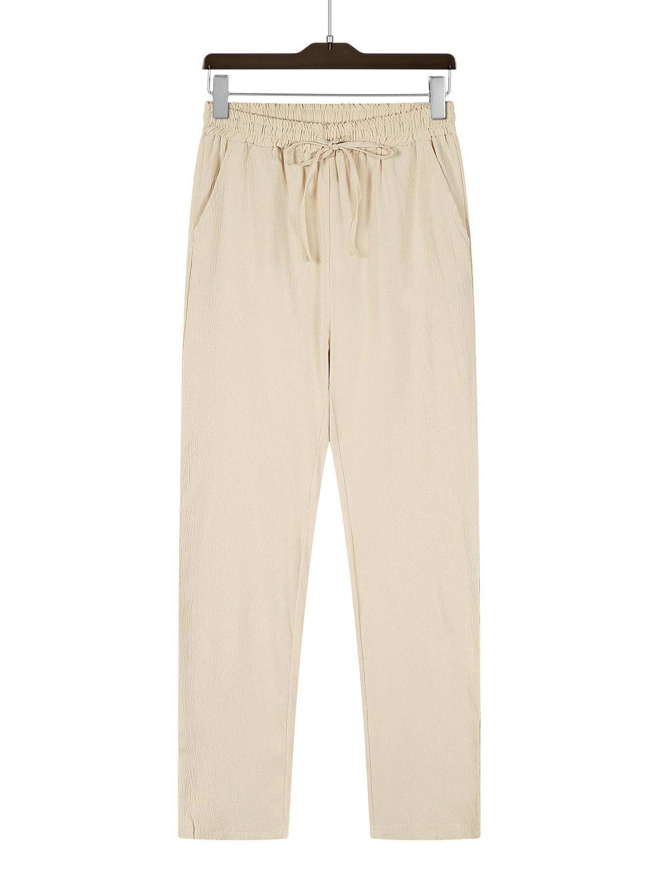 Casual Loose Pants for Men - Micro-Elastic Mid Waist in Solid Colors - Buy Center US