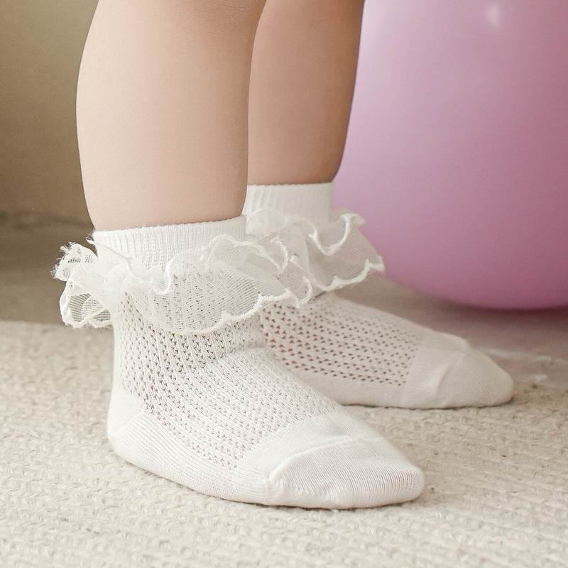 Breathable Lace Girls' Socks - Fashionable Cotton Styles in 5 Colors - Buy Center US