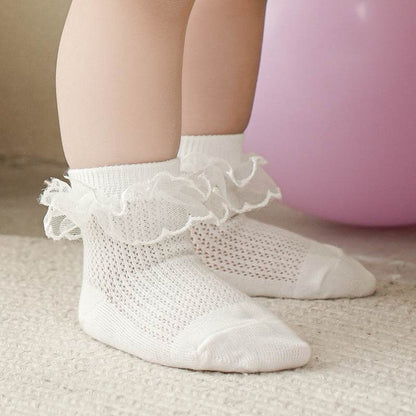 Breathable Lace Girls' Socks - Fashionable Cotton Styles in 5 Colors - Buy Center US