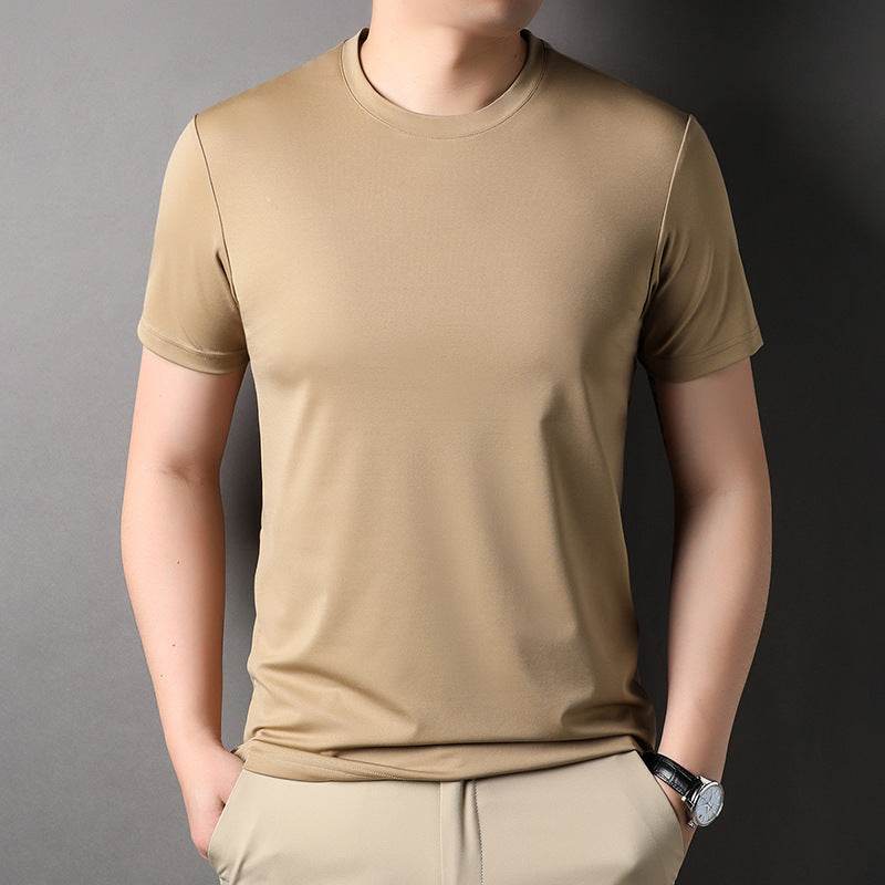 Men's Solid Color Round Neck T-Shirt - Trendy All-Match Styles - Buy Center US