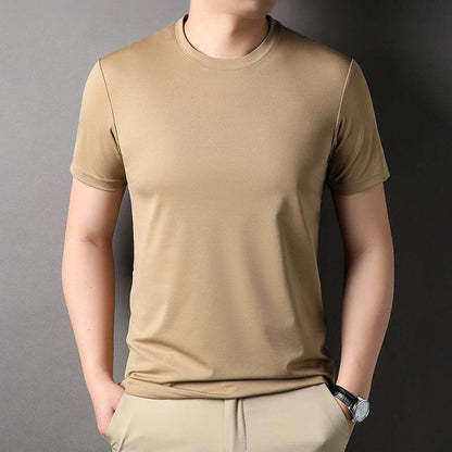 Men's Solid Color Round Neck T-Shirt - Trendy All-Match Styles - Buy Center US