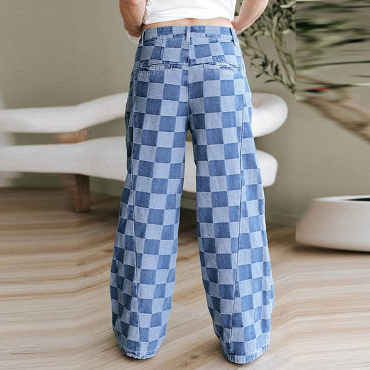 Loose High Waist Wide-Leg Casual Pants for Women - Light Blue Style - Buy Center US