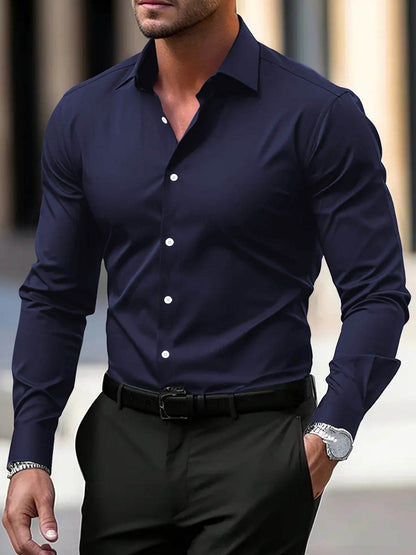 Buycenter Men's Slim Fit Long Sleeve Shirt - Stylish Business Casual Wear - Buy Center US