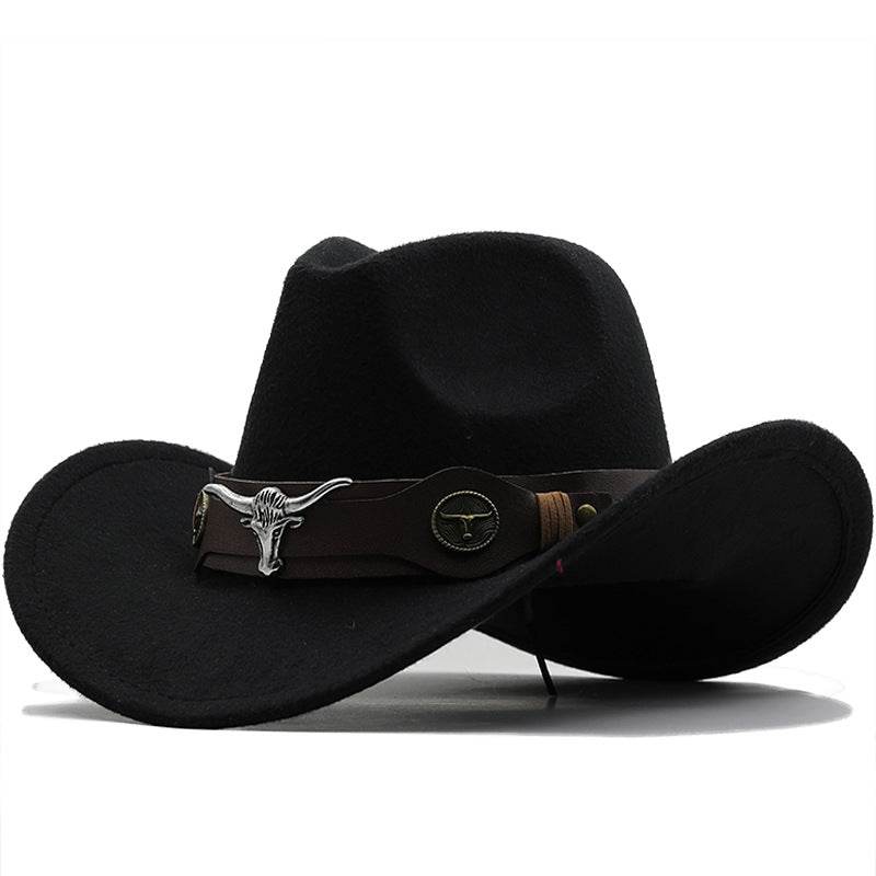 Fashion Woolen Western Denim Top Hat - Sun Protection, Multiple Colors - Buy Center US