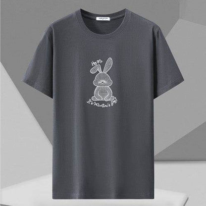 Spring Men’s Loose Half Sleeve Shirt - Plus Size Round Neck Cotton Tee - Buy Center US