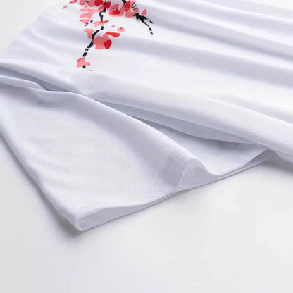 Men's Round Neck Cotton T-Shirt - Digital Floral Print, Short Sleeves - Buy Center US
