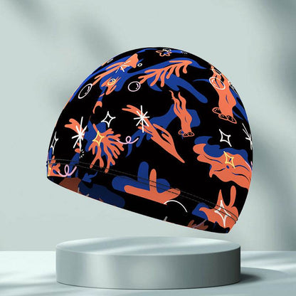 Comfortable High Elastic Swimming Cap - Stylish Patterns for Adults - Buy Center US