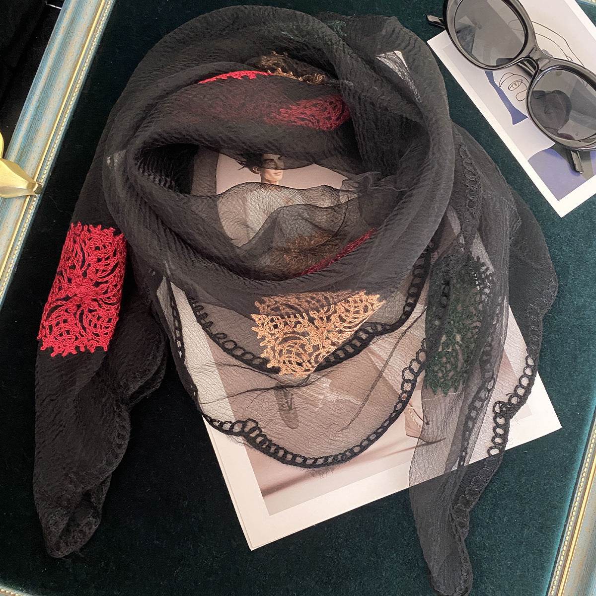 Women's Korean-Style Embroidered Scarf - All-Matching Spring Fashion - Buy Center US