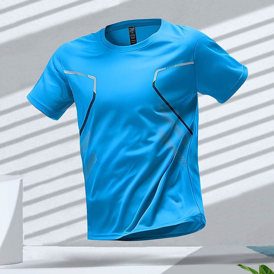 Solid Color Sports T-Shirt - Short Sleeve Pullover in Stylish Polyester - Buy Center US
