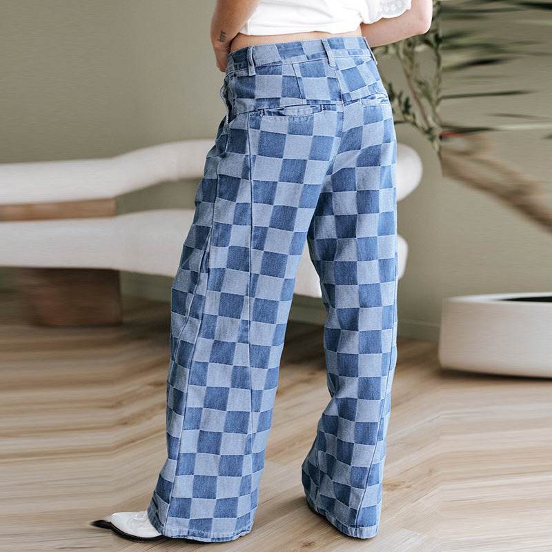 Loose High Waist Wide-Leg Casual Pants for Women - Light Blue Style - Buy Center US