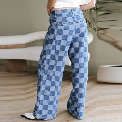 Loose High Waist Wide-Leg Casual Pants for Women - Light Blue Style - Buy Center US