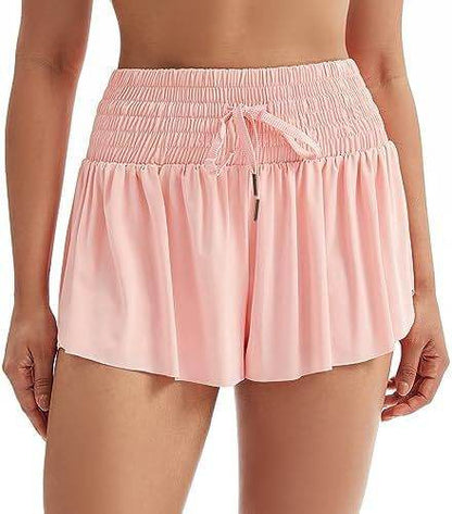 Women's High Waist Sports Shorts - Elegant Solid Colors, Casual Style - Buy Center US
