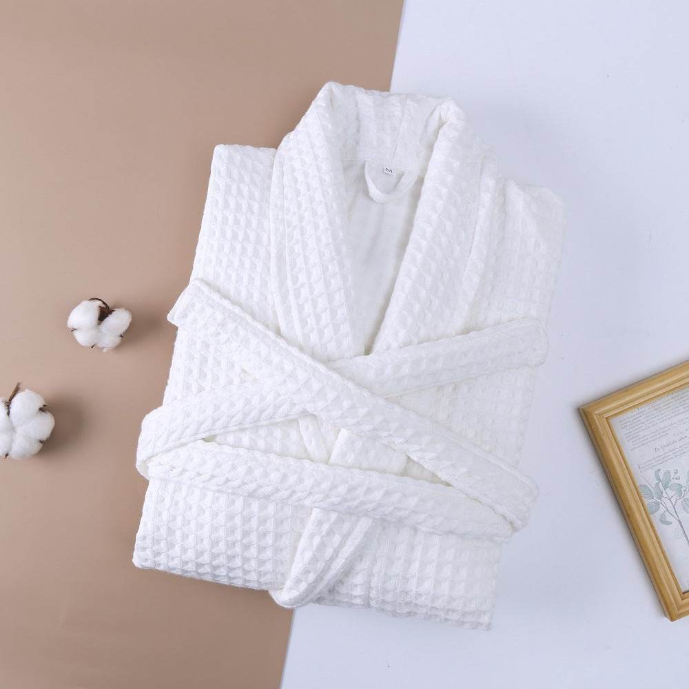 Buycenter Unisex Cotton Waffle Robe - Thickened, Cozy for Autumn - Buy Center US