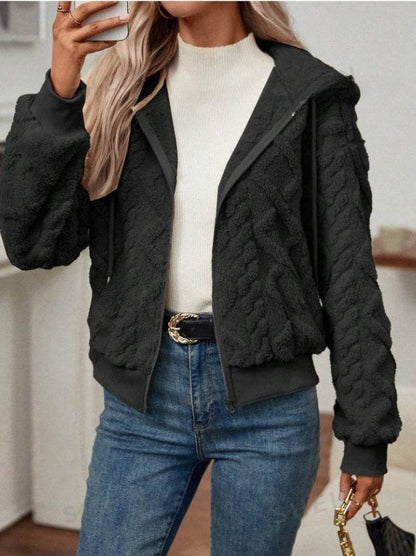 Hooded Knitted Plaid Coat - Japanese Casual Sweater Cardigan - Buy Center US