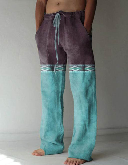 Men's Loose Casual Linen Pants - Printed, Comfortable, Available in Sizes S-6XL - Buy Center US